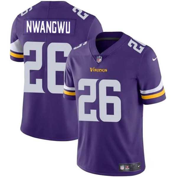 Men & Women & Youth Minnesota Vikings #26 Kene Nwangwu Purple Vapor Untouchable Limited Stitched Jersey